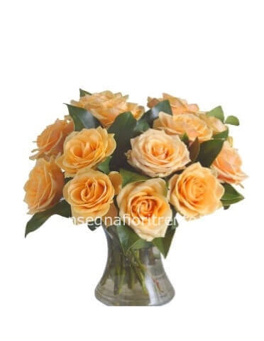 Bouquet di 7 roselline arancio