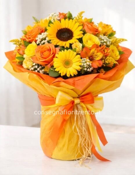 bouquet giallo arancione 